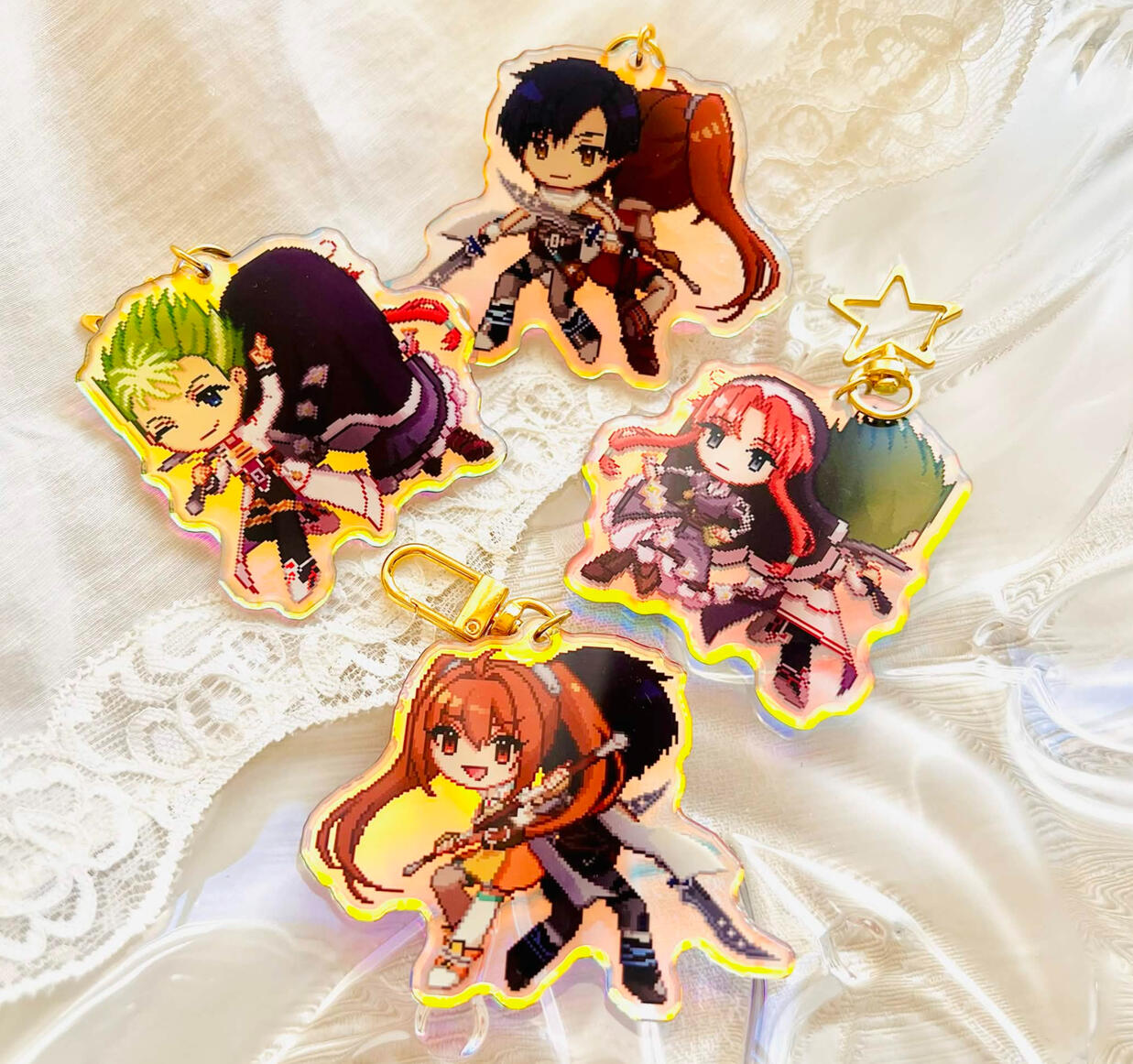 Double sided charms of Protags from Trails in the Sky